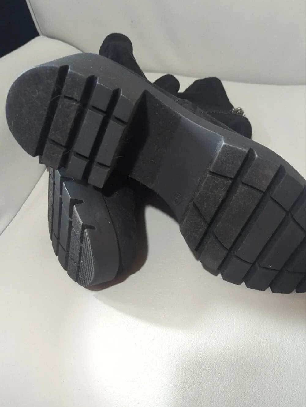 Limelight Black Chunky Platform Ankle Boots with Side Zipper